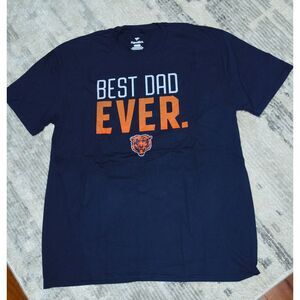 Chicago Bears Best Dad Ever T-Shirt Fanatics NFL Mens XL Navy Blue
